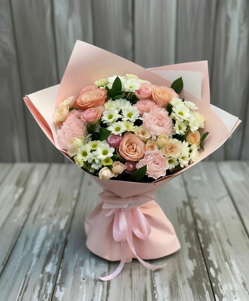 Букет цветов из: Гвоздики, Розы и Хризантемы в Тарках