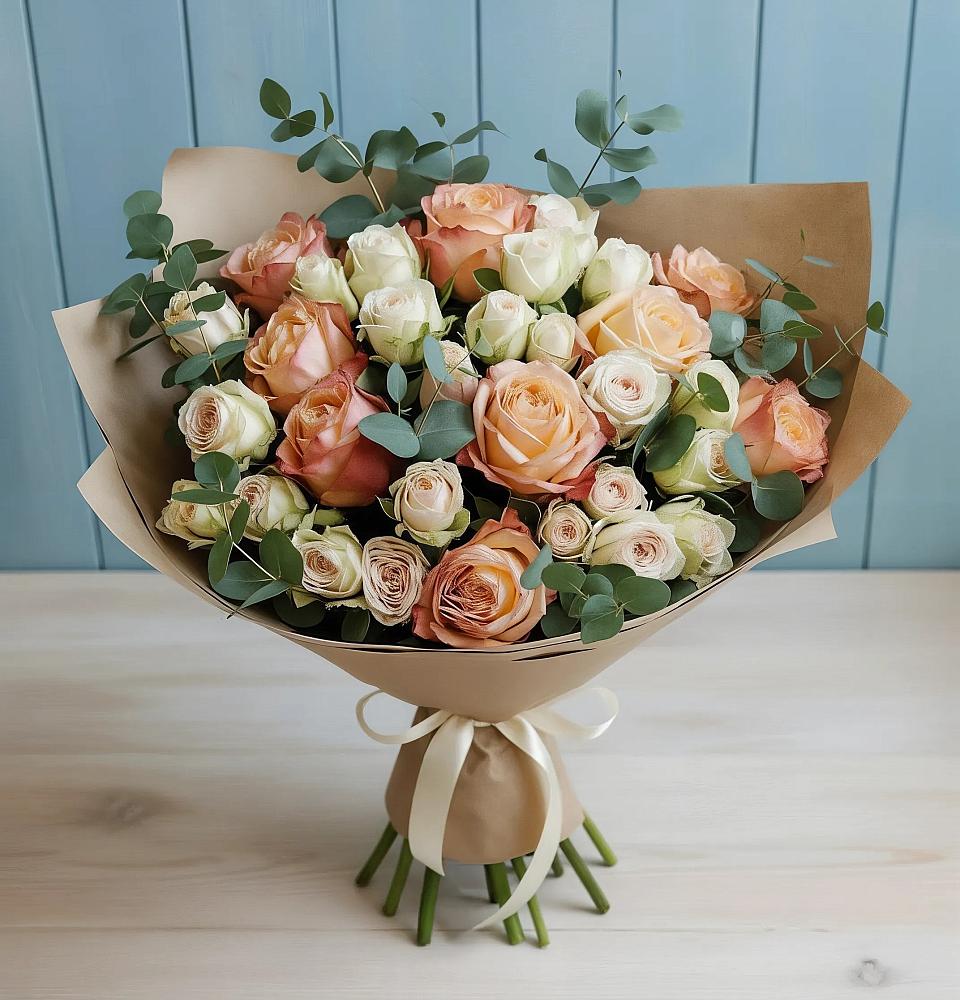 Букет цветов из: Альстромерии и Розы в Тарках