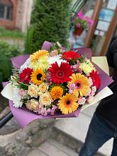 Букет цветов из:  Герберы, Ромашки, Хризантемы, Розы и Подсолнухи #REPLACE_PRED# Тарках