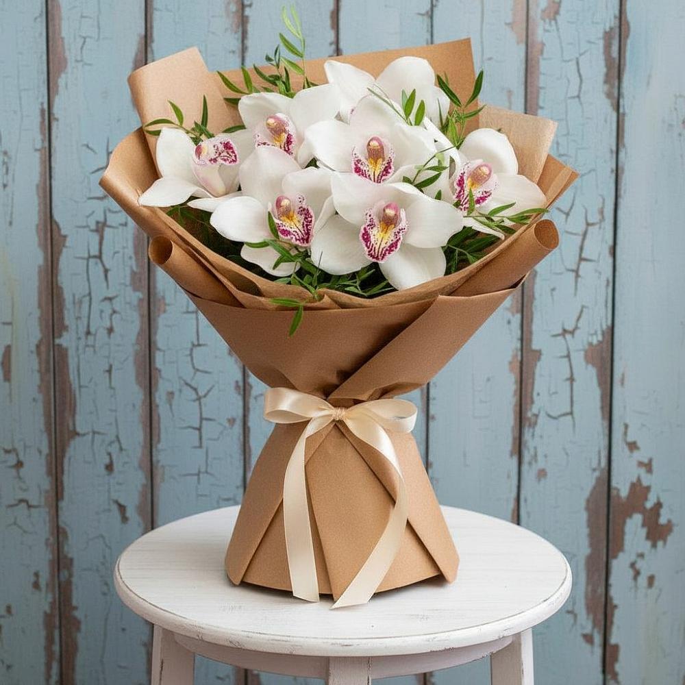 Букет цветов из: Орхидеи и Розы в Тарках