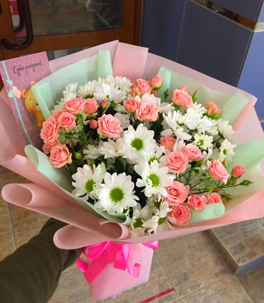 Букет цветов из: Розы и Хризантемы в Тарках