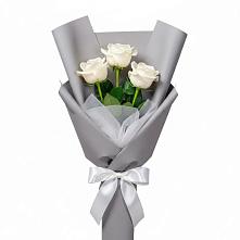 Букет 3 белые розы в Тарках