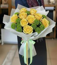 Букет цветов из:  Хризантемы и Розы в Тарках