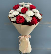 Букет цветов из:  Розы и Хризантемы в Тарках