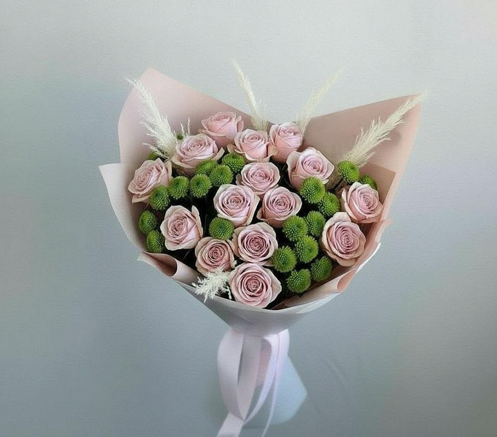 Букет цветов из: Розы и Хризантемы в Тарках