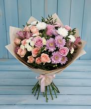 Букет цветов из:  Хризантемы, Розы и Альстромерии #REPLACE_PRED# Тарках