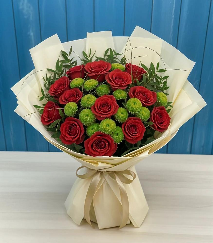 Букет цветов из: Розы и Хризантемы в Тарках