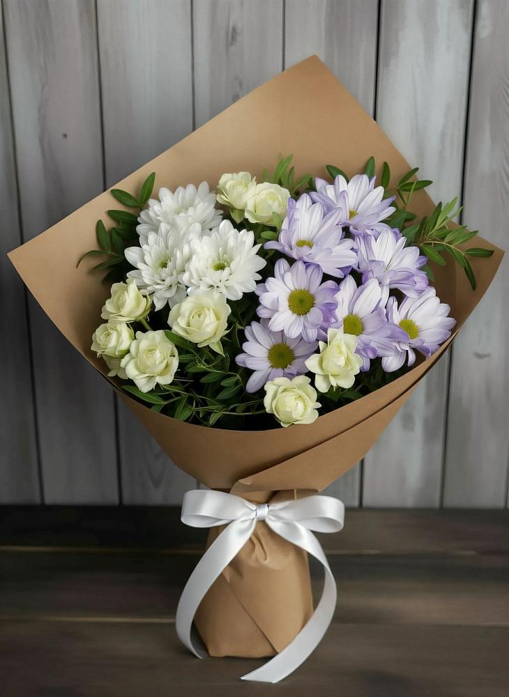 Букет цветов из: Хризантемы и Розы в Тарках